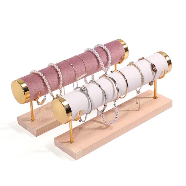 Alternative view of Multi-layer T-Shaped Wooden Jewelry Display Stand for Bracelets & Necklaces | Kopen