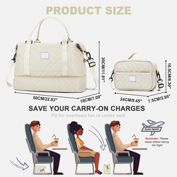 Alternative view of Kopen Quilted Nylon Travel Duffel Bag – Shoe & Toiletry Compartment