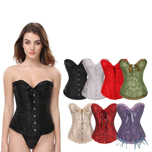 Kopen Lace-Up Victorian Corset Top with Waist Training and Bust Lift