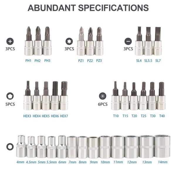 Alternative view of Kopen 46-Piece Socket Wrench Tool Set with Durable Hard Case