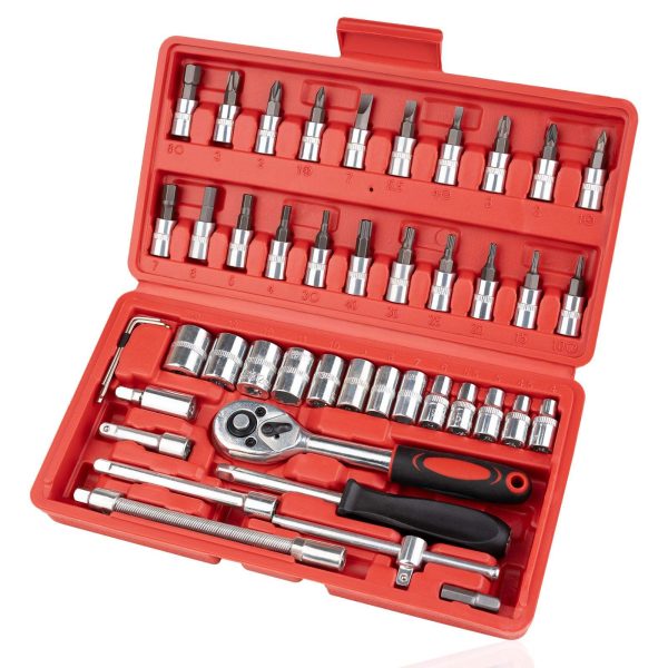 Kopen 46-Piece Socket Wrench Tool Set with Durable Hard Case
