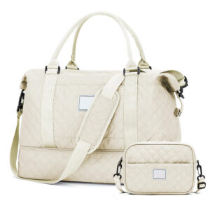 Kopen Quilted Nylon Travel Duffel Bag – Shoe & Toiletry Compartment