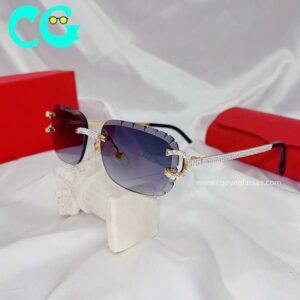 2025 Rimless Square Sunglasses with Rhinestones – UV400 | Kopen