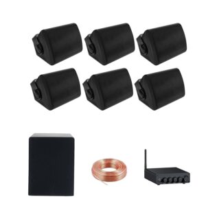 Winston Acoustics Gym Sound System with Wall Speakers, Bluetooth Amplifier, Subwoofer and Speaker Cable