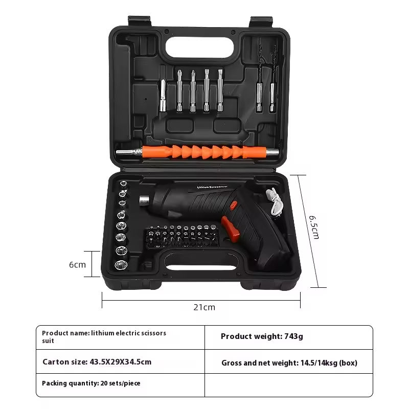 Kopen 47-Piece Cordless Electric Screwdriver Set with 1800mAh Battery - Image 3