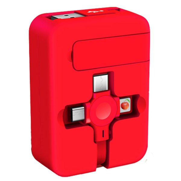 Alternative view of Kopen 3-in-1 TPE Fast Charging Data Cable with Phone Holder and Cube Box