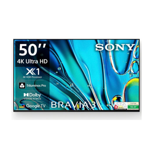 Sony BRAVIA 3 Series 126 cm (50 inches) 4K Ultra HD AI Smart LED Google TV K-50S30 (Black)-3 Years Warranty for Limited Period