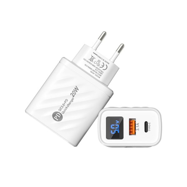 Alternative view of Kopen 20W Type-C Fast Charging Wall Adapter with Digital Display