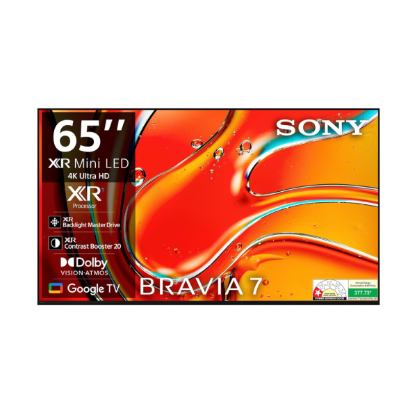 Sony 164 cm (65 inches) BRAVIA 7 4K Ultra HD AI Smart Mini LED Google TV K-65XR70 (Black)-3 Years Warranty for Limited Period