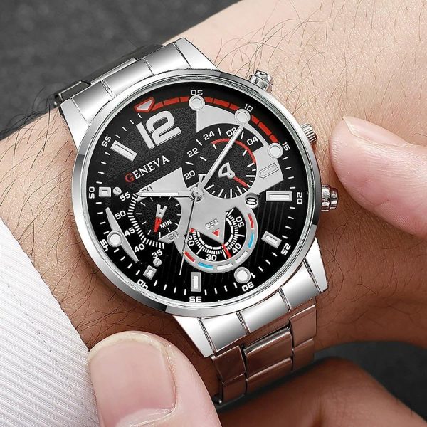 Alternative view of Gold Alloy Quartz Watch & Bracelet Set for Men – Classic Design | Kopen