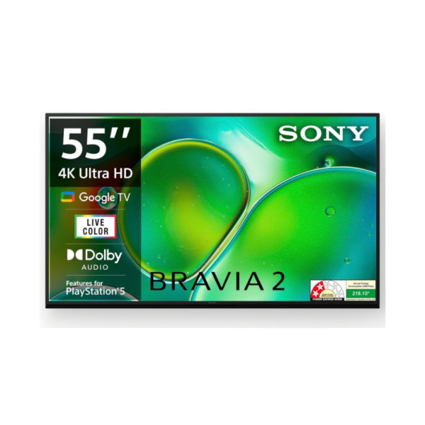 Sony 139 cm (55 inches) BRAVIA 2 4K Ultra HD Smart LED Google TV K-55S25 (Black)-3 Years Warranty for Limited Period